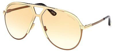 Pre-owned Tom Ford Xavier Ft 1060 Gold/brown Shaded 64/14/135 Men Sunglasses
