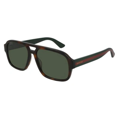Pre-owned Gucci Authentic  Gg0925s 002 Havana/green 58-16-145