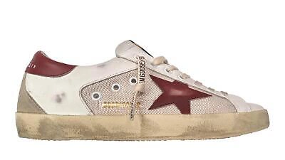 Pre-owned Golden Goose Vintage Superstar Men's Sneakers Shoes 82390 Cream, Red In White
