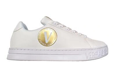 Pre-owned Versace Jeans Couture Women's Sneakers Shoes 75va3sk3 Court White
