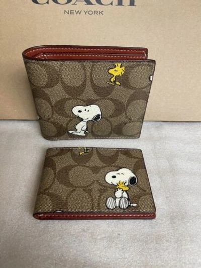 関税込【COACH×PEANUTS 】 3-IN-1 Wallet Canvas Snoopy COACH® Outlet | Coach X Peanuts 3 In 1 Wallet In Signature