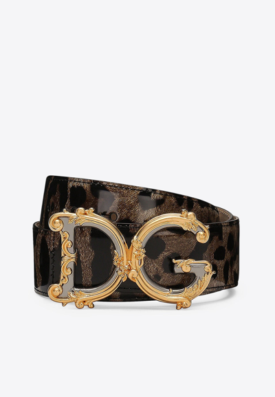 DOLCE & GABBANA DG GIRLS LEOPARD-PRINT BELT