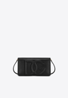 Dolce & Gabbana Dg Logo Calf Leather Clutch In Black