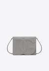 Dolce & Gabbana Dg Logo Calf Leather Crossbody Bag In Gray