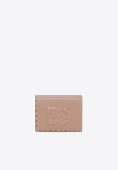 Dolce & Gabbana Dg Logo French Wallet In Calf Leather In Blush