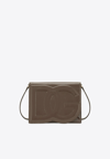 Dolce & Gabbana Dg Logo Patent Leather Crossbody Bag In Brown