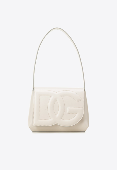 DOLCE & GABBANA DG LOGO SHOULDER BAG IN CALF LEATHER