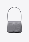 Dolce & Gabbana Dg Logo Shoulder Bag In Calf Leather In Gray