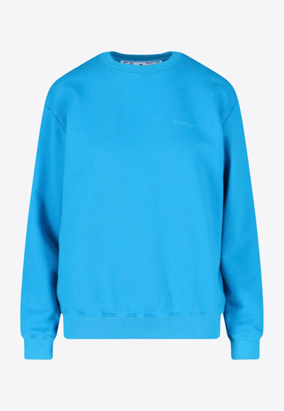Off-white Diag-stripe Print Sweatshirt In Blue