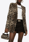 Dolce & Gabbana Leopard-print Double-breasted Blazer In Brown
