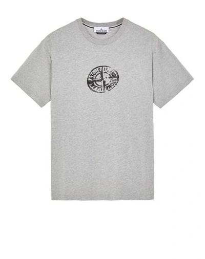 Stone Island T-shirt Manches Courtes Gris Coton In Gray