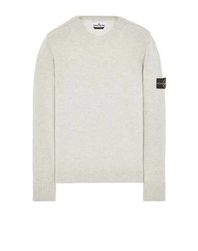 Stone Island Tricot Gris Laine Vierge In Gray