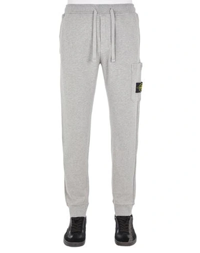 Stone Island Logo Patch Tapered Track Trousers In Melange Grey