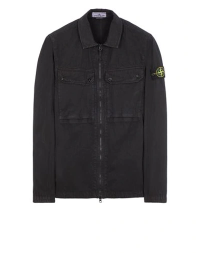 Stone Island Surchemise Noir Coton In Black