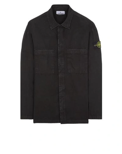 Stone Island Surchemise Noir Coton In Black