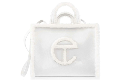 Pre-owned Telfar X Ugg Medium Shopper Crinkle White