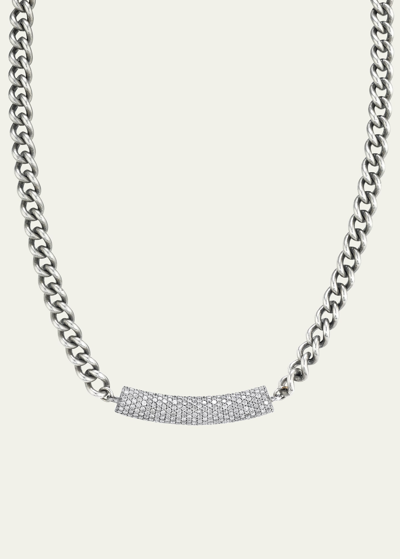 Sheryl Lowe Pave Diamond Bar Necklace In Metallic