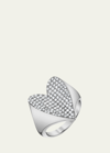 Sheryl Lowe Pave Diamond Heart Ring In Silver