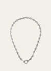 SHERYL LOWE SOHO CHAIN WITH DIAMOND PAVE CIRCLE CLAW CLASP NECKLACE
