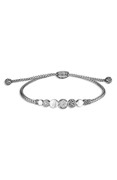 John Hardy Dot Hammered Adjustable Bracelet In Silver