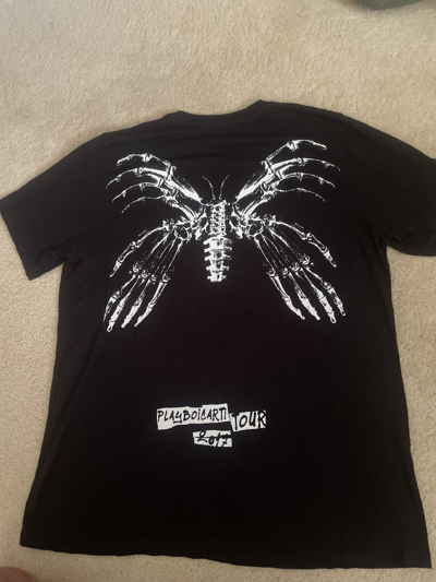 Pre-owned Playboi Carti Neon Tour T Shirt Butterfly Skeleton Xl In