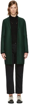 HARRIS WHARF LONDON Green Wool Cocoon Coat