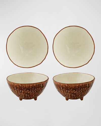 Bordallo Pinheiro Coconut Bowls, Set Of 4 In White