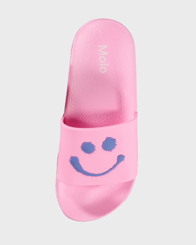 Molo Kid's Zhappy Printed Slides, Toddlers/kids In Lilac Smile