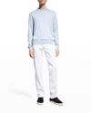 Brioni Men's Cashmere-silk Crewneck Sweater In Nile