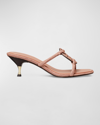 Tory Burch Bombe Miller Pave Kitten-heel Sandals In Malva