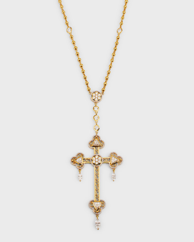 Buddha Mama 20k Yellow Gold Rosary Cross Pendant Necklace