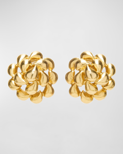 Oscar De La Renta Domed Teardrop Earrings In Gold