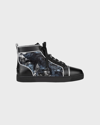 CHRISTIAN LOUBOUTIN MEN'S LOUIS LEATHER HIGH-TOP SNEAKERS