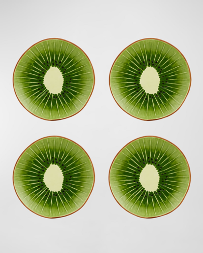 Bordallo Pinheiro Kiwi Dessert Plates, Set Of 4 In Green