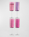 Lsa Gems Set Of 4 Champagne Flutes
