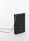 MANGO QUILTED MOBILE CASE WITH LOGO BLACK