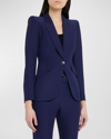 Alexander Mcqueen Peak Shoulder Blazer In Navy