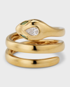 Anita Ko Snake Coil 18-karat Gold, Diamond And Emerald Pinky Ring
