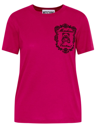 Moschino T-shirt Orso In Fuchsia