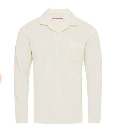 Orlebar Brown Terry Towelling Polo Shirt In White
