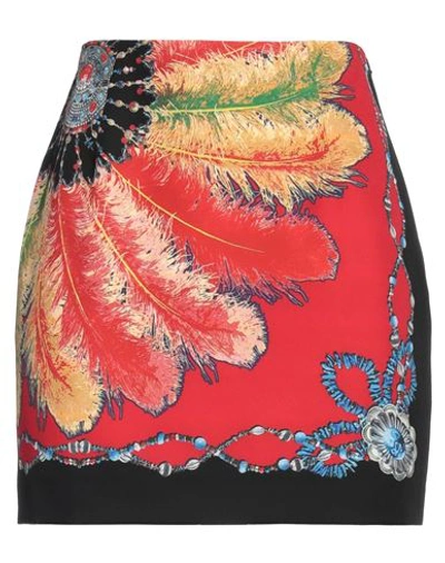 Just Cavalli Woman Mini Skirt Red Size 10 Polyester, Elastane