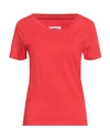 Mm6 Maison Margiela Woman T-shirt Red Size M Cotton