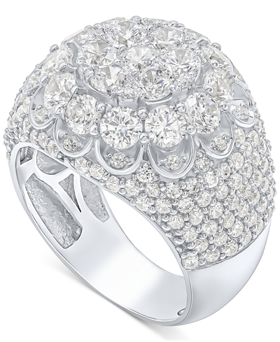 Macy's Men's Diamond Halo Cluster Ring (5 Ct. T.w.) In 10k Gold In White Gold