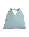 Mm6 Maison Margiela Woman Handbag Pastel Blue Size - Bovine Leather, Copper