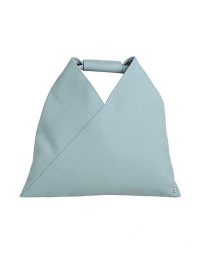 Mm6 Maison Margiela Woman Handbag Pastel Blue Size - Bovine Leather, Copper