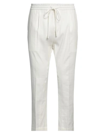 Paolo Pecora Man Pants White Size 32 Linen, Cotton, Elastane