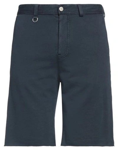 Paolo Pecora Man Shorts & Bermuda Shorts Navy Blue Size 36 Cotton, Elastane