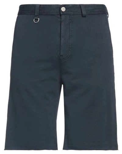 Paolo Pecora Man Shorts & Bermuda Shorts Navy Size 36 Cotton, Elastane In Navy Blue