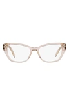 Prada 52mm Cat Eye Optical Glasses In Clear