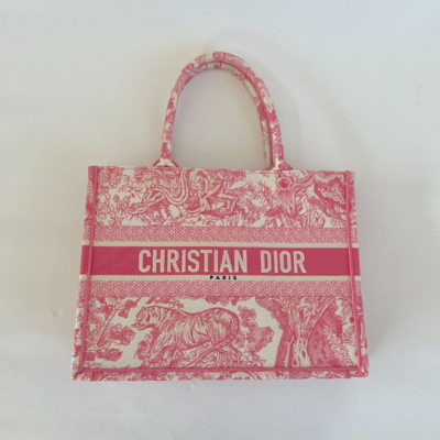 Pre-owned Dior Pink Small Oblique Book Tote Bag